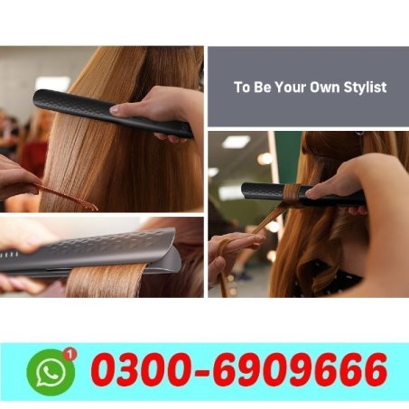Madami Crystal Rhinestone Hair Straightening Iron Black In Pakistan